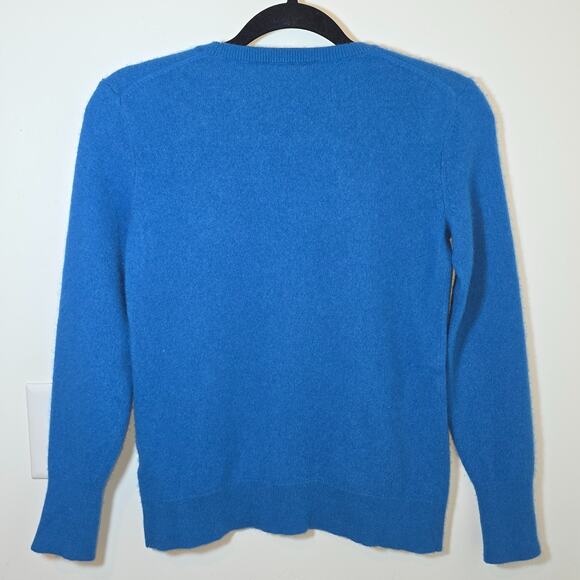 Everlane Cashmere Crewneck Sweater Size S Blue Knit Pullover Preppy Classic - Picture 4 of 8